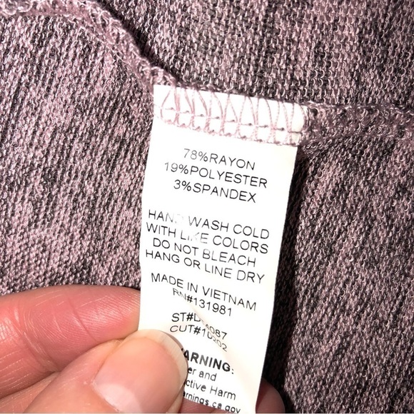 Corvia Long Line Open Cardigan Size L NWT Pink Black Marled Button Tab Sleeves - Picture 10 of 10